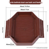 Dual-Use Turtle Bath Basin — Half-Water Habitat & Feeding Box