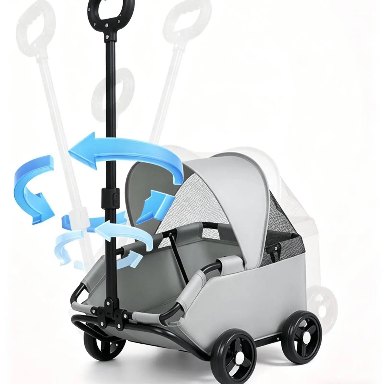 Sun Shade Pet Carriage Stroller for Small Pets — Lightweight Spacious Outdoor Carrier