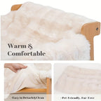 Raised Solid Wood Pet Couch Bed for Cats & Small Dogs
