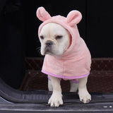 Hooded Dog Bathrobe — Adjustable Microfiber Coat for Bath & Winter
