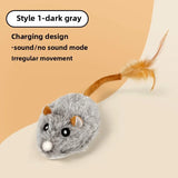 Realistic Plush Mouse Cat Toy — Wagging Tail Prey Toy for Indoor Play