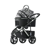 Pet Stroller High Landscape Dog Stroller Cat Stroller Outdoor Dog Walking Cart Folding and Stretching Handle Load Bearing 30kg
