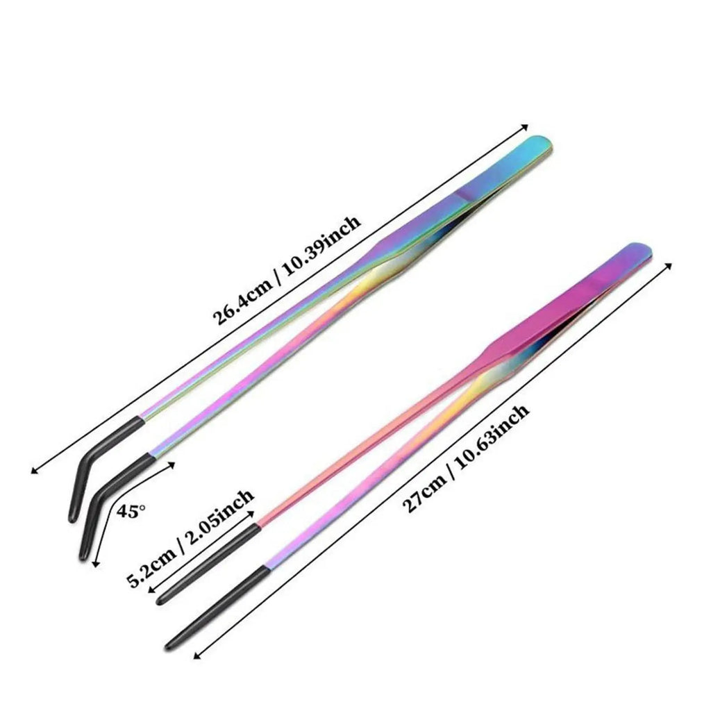 Stainless Steel Reptile Feeding Tongs — Soft-Tip Precision Tweezers