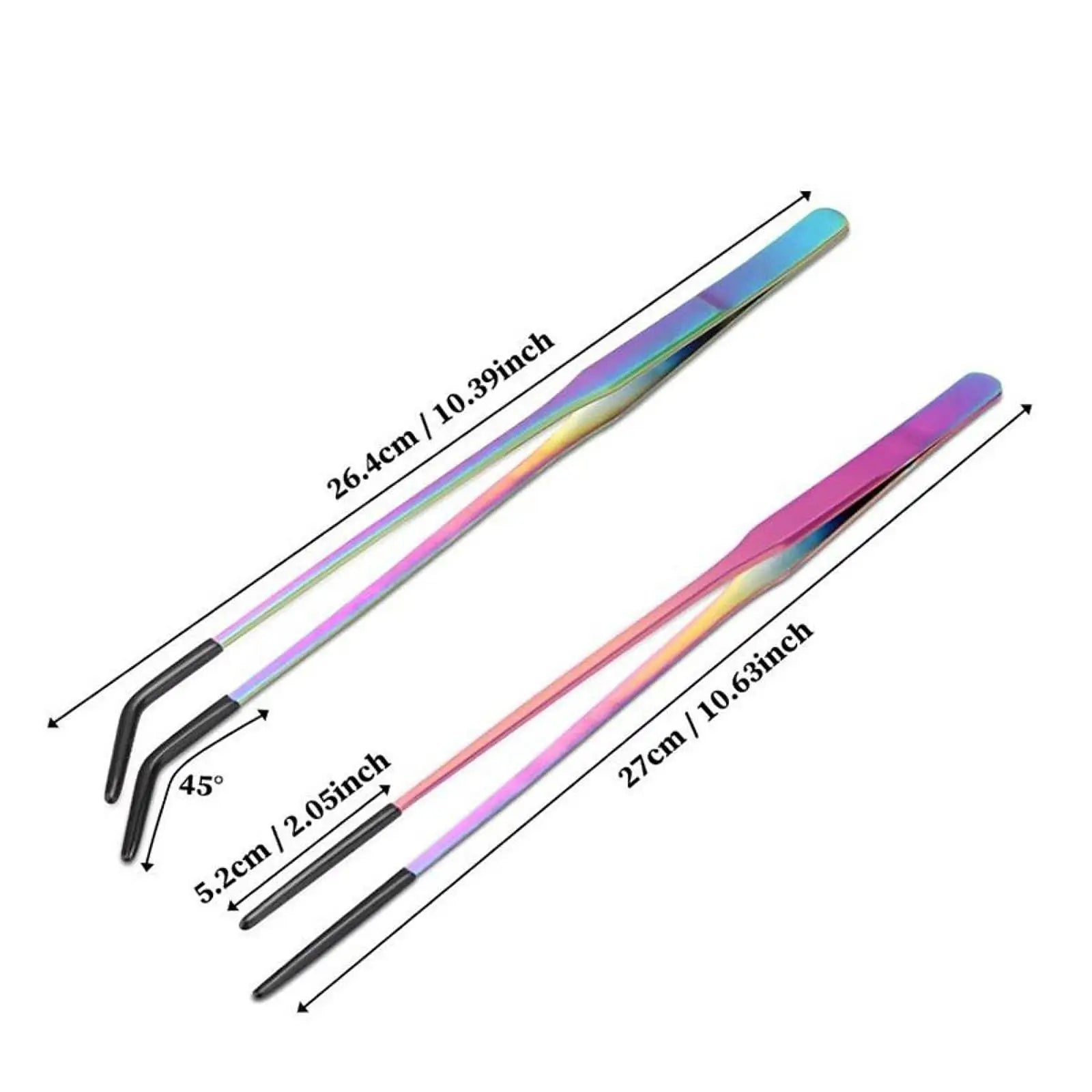 Stainless Steel Reptile Feeding Tongs — Soft-Tip Precision Tweezers