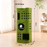 Multi-Layer Cylindrical Cat Castle with Play Holes