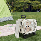 Pet Trolley Carrier Suitcase (Portable, Up to 22 lbs, Cat & Small Dog)