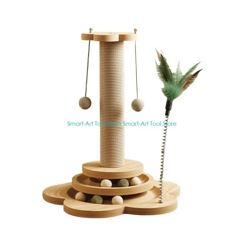 Pendant Cat Scratching Post with Interactive Track — Fun Scratcher for Indoor Cats