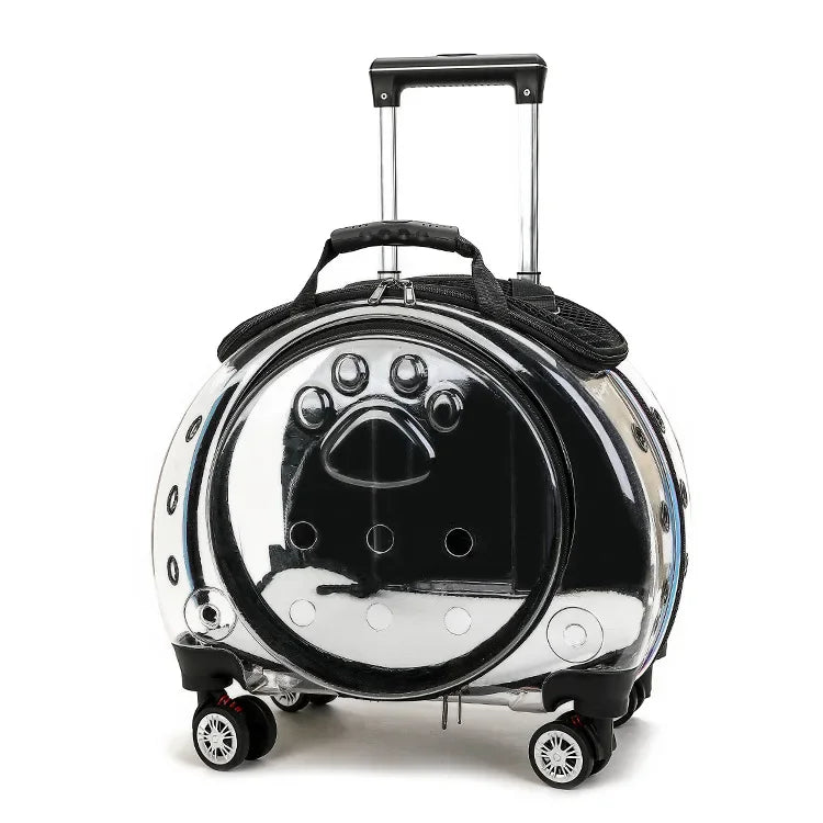 Transparent Space Capsule Pet Backpack & Luggage Bag — Large Capacity Multi-Purpose Carrier for Cats & Small Dogs
