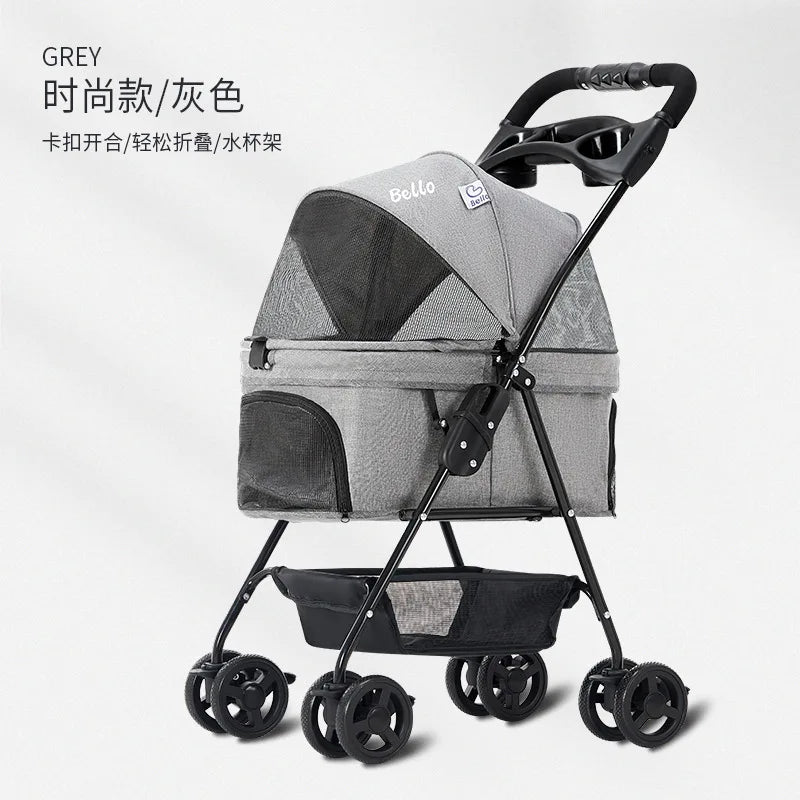 Bello SP02 Foldable Pet Stroller (Lightweight, Medium Dogs, 4 Colors)