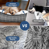 Calming Extra Large Plush Dog Bed, 45x37in, Grey