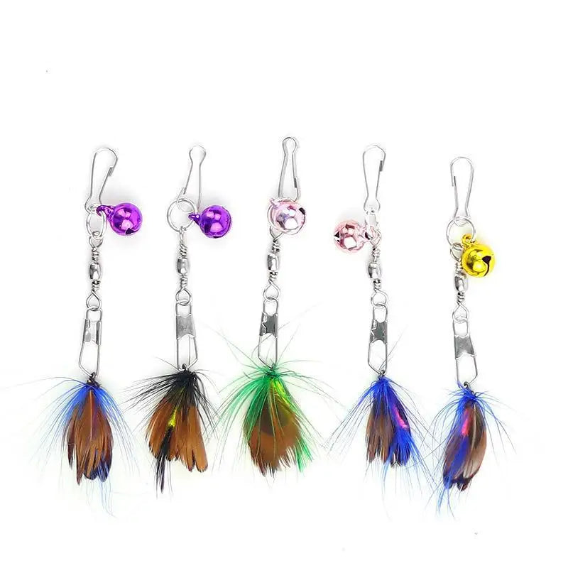5/10-Pack Fly-Shape Teaser Stick Replacement Heads — Bell & Feather Cat Wand Attachments