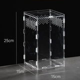 Clear Acrylic Reptile Habitat — Anti-Escape Breeding Box for Chameleons & Spiders