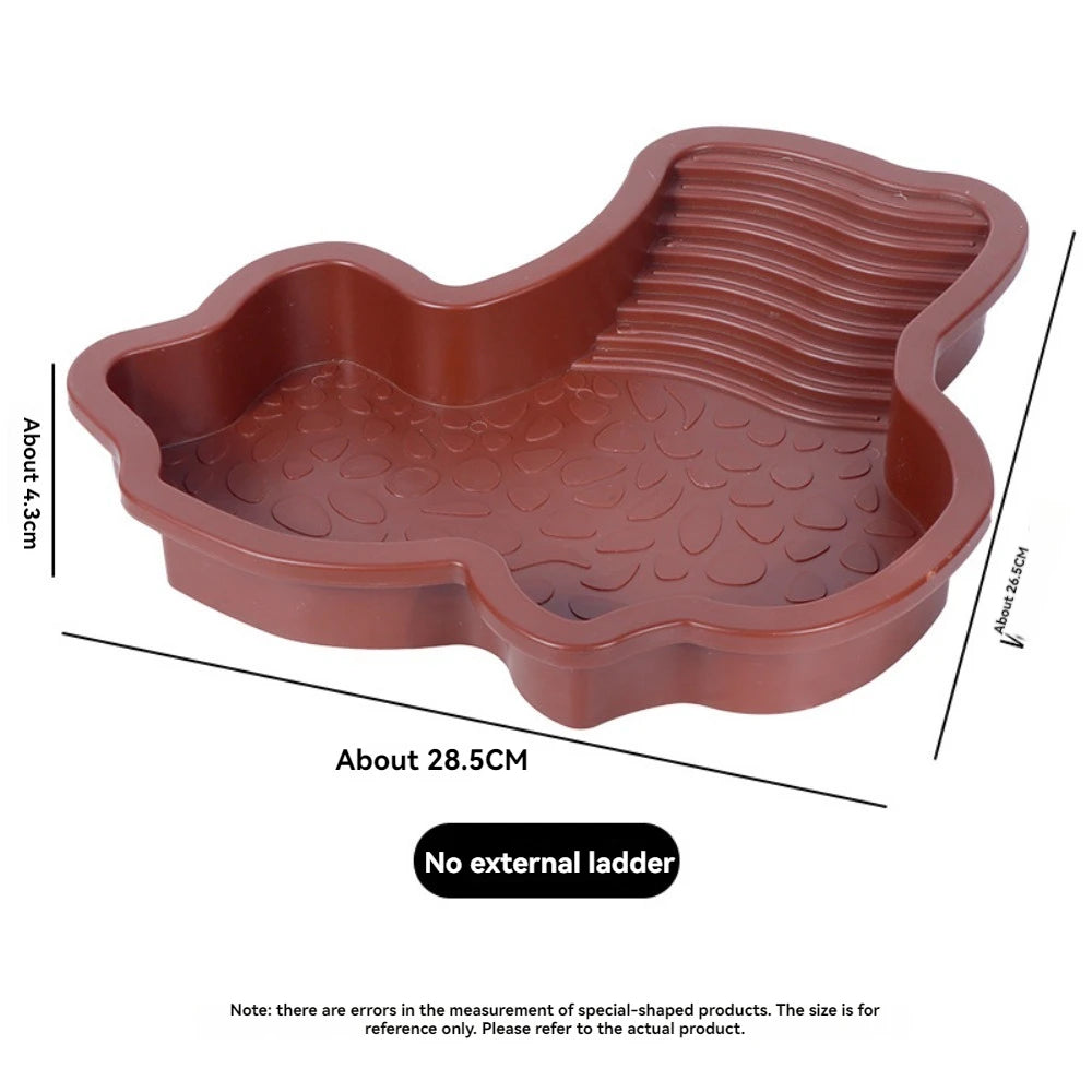 Reptile Bathing Pool with Ramp — Water Dish for Turtles, Snakes & Bearded Dragons