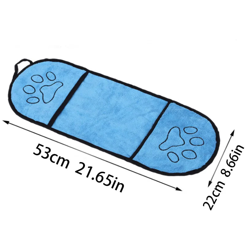 Chenille Pet Absorbent Towel — Quick-Drying Hand-Pocket Design