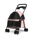 Foldable Small Dog Pet Stroller with Built-In Pet Dish — Convenient On-the-Go Feeding Cart