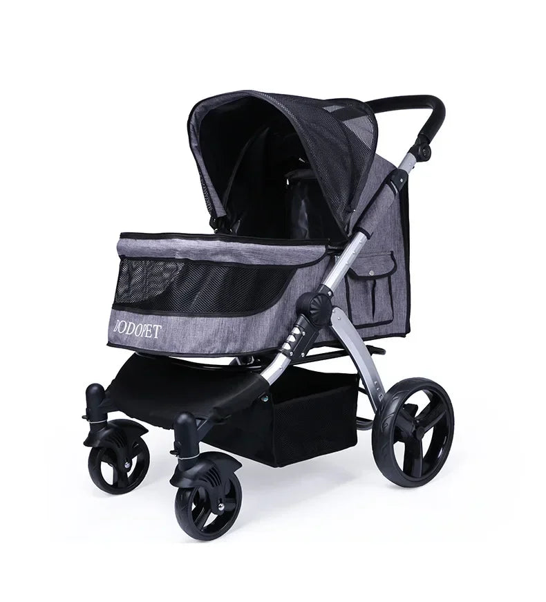 Large Luxury Foldable Pet Stroller Cart for Big Dogs & Multiple Cats — Portable Outdoor Walking Cart