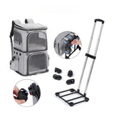Pet Stroller with Detachable Carrier, Oxford Fabric, Telescopic Handle, Large Capacity, Breathable, Portable for Two Pets