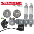 Aquarium CO2 Pressure Regulator with Solenoid Valve (Bubble Meter, Quick-Connect)
