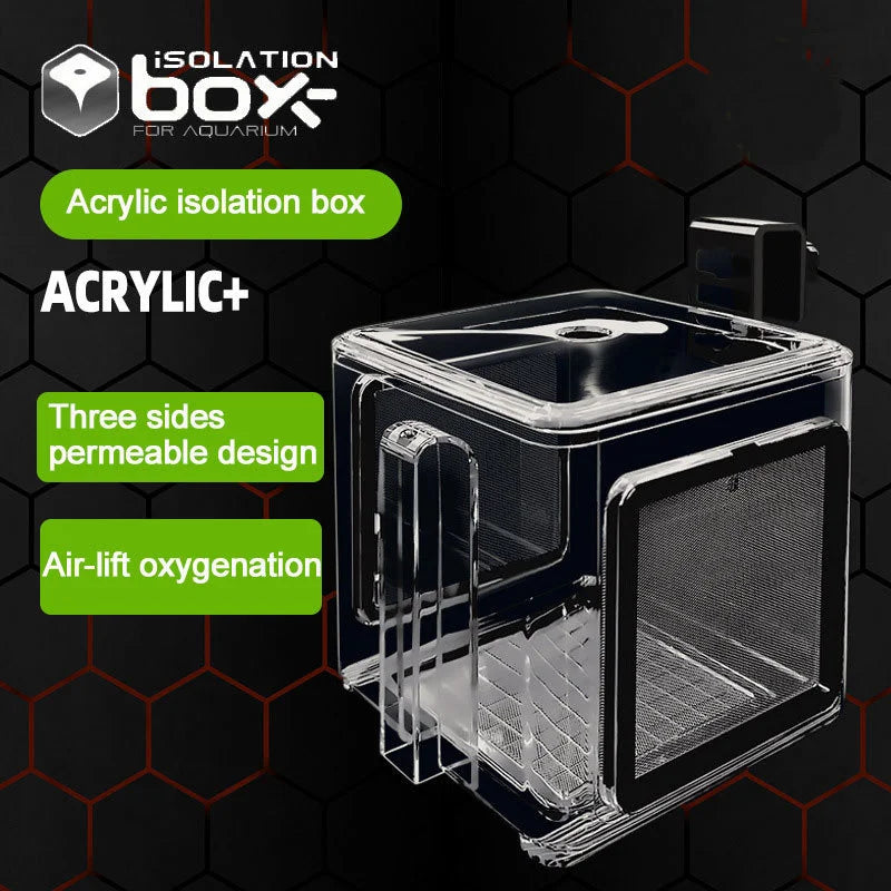 Acrylic Aquarium Isolation Breeding Box (Stainless Steel Mesh, Divider)