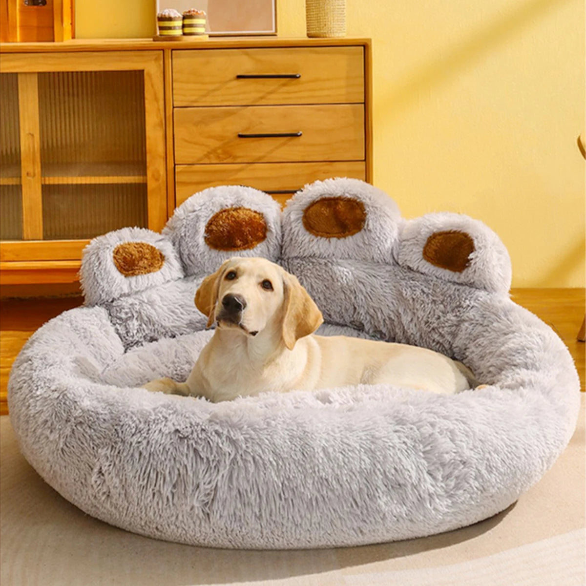 Fluffy Plush Winter Pet Bed Basket