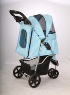 Luxury 3-Wheel Foldable Pet Stroller Trolley for Cats & Dogs — Premium Easy-Fold Outdoor Walking Cart
