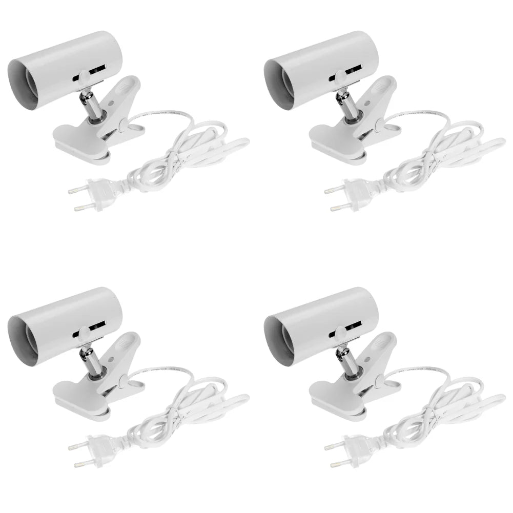 360° Rotating E27 Lamp Holder — Clip-On Reptile Heat & UV Fixture