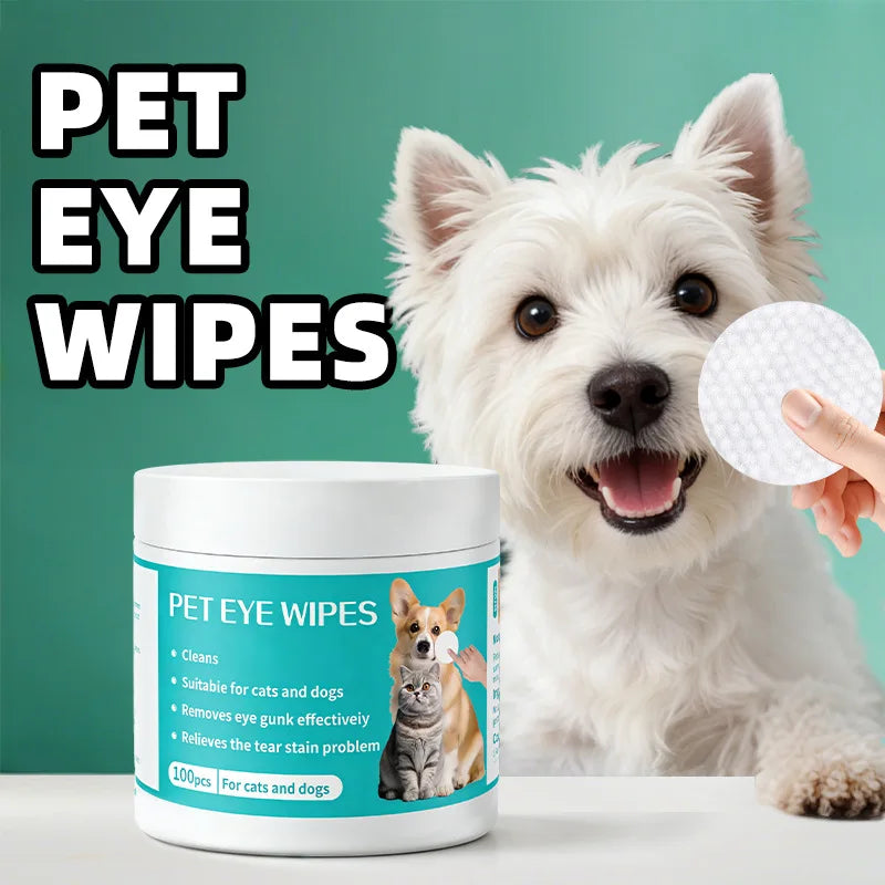 Pet Eye Wipes — Tear Mark Remover for Cats & Dogs