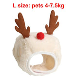 Christmas Pet Costume Set (Santa & Elk Hat with Bandana Bib)