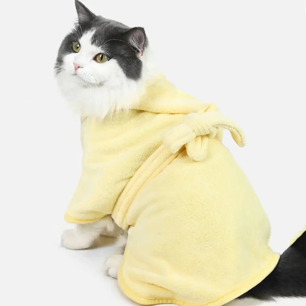 Hooded Dog Bath Robe — Super-Absorbent Cotton Towel for After Bath & Swim