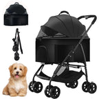 3-in-1 Pet Stroller & Wagon with Removable Carrier for Medium Dogs Up to 55 lbs — Foldable Travel System