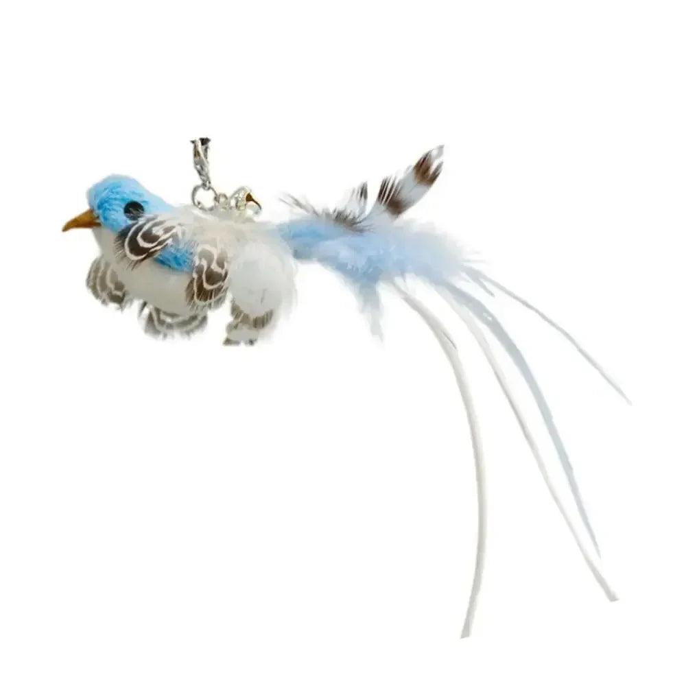 Plush Bird Teaser Wand with Suction Cup