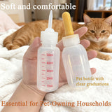 Pet Milk Feeding Bottle Set — 3 Replaceable Nipples for Puppies & Kittens
