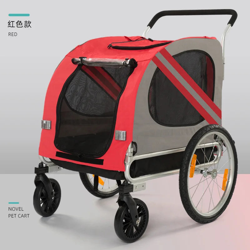 2-in-1 Bike Pet Trailer & Stroller for Dogs & Cats with Large Space — Durable Easy-Ride Carrier