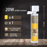 Silent Submersible Aquarium Filter (Turtle & Fish Tank, Bio Sponge)