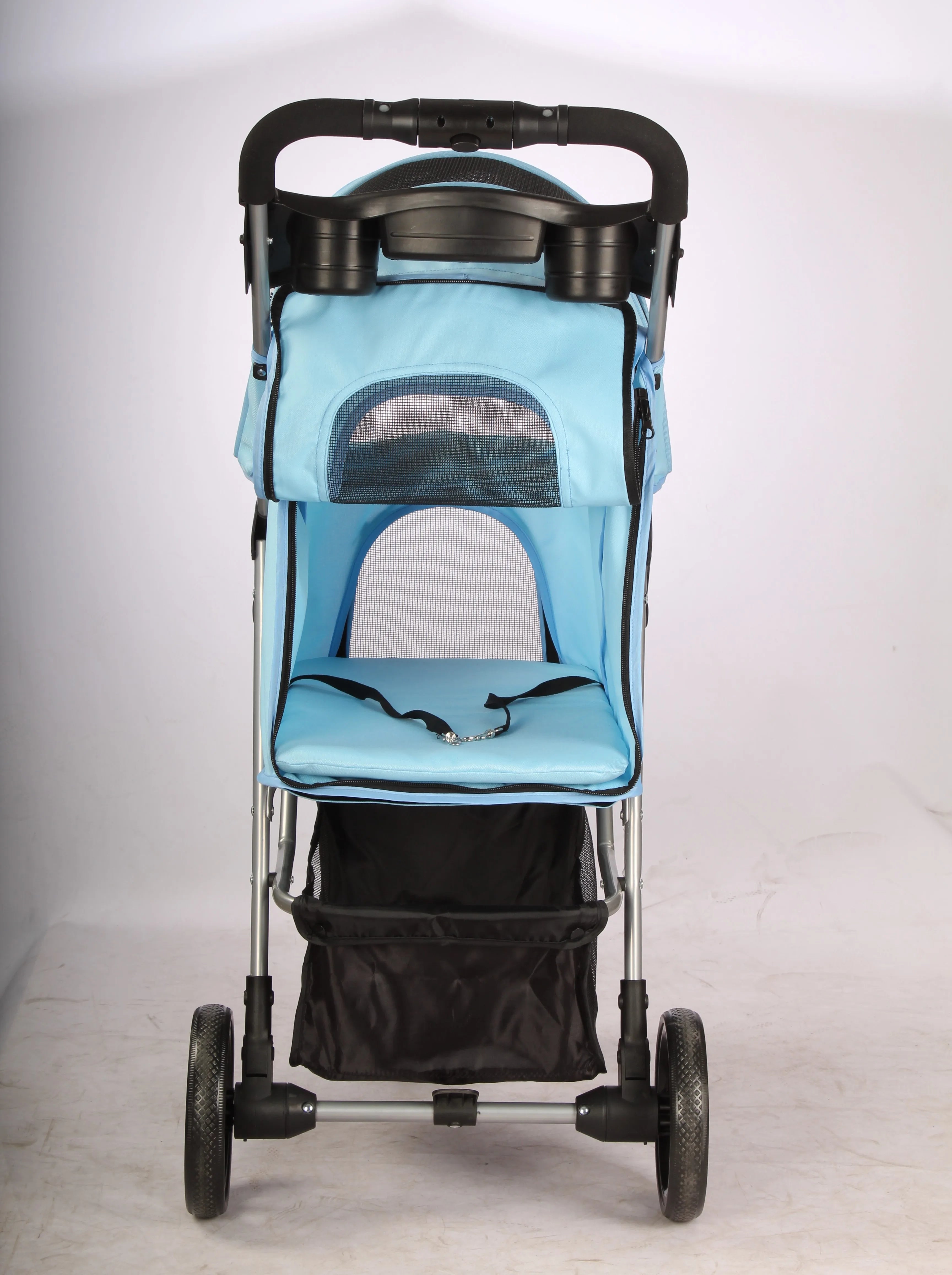 Luxury 3-Wheel Foldable Pet Stroller Trolley for Cats & Dogs — Premium Easy-Fold Outdoor Walking Cart