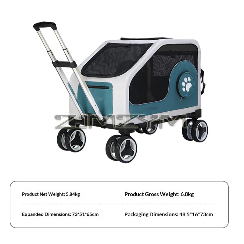 Fashionable Detachable Foldable Pet Trolley Case & Travel Carrier for Cats & Dogs