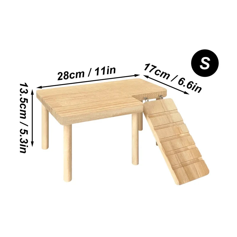 Wooden Ladder Platform — Climbing Toy for Hamsters & Small Pets