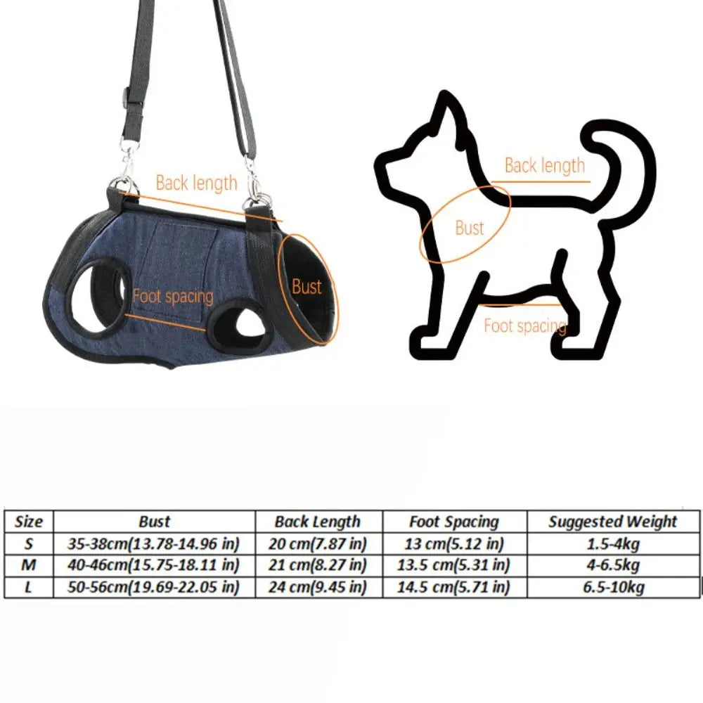 Dog Sling Carrier with Pockets (Breathable Mesh, Adjustable Strap)
