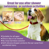 Pet Ear Cleaner Drops — Infection & Mite Control, 118ml with Cotton Swabs