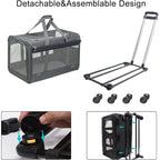 Large Rolling Pet Carrier with Wheels up to 30lbs (Breathable, Collapsible)