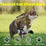 Breathable Tactical Cat & Dog Chest Harness — Adjustable Vest Leash for 3–20kg Pets