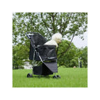 Lightweight 3-Wheel Pet Stroller with Storage Basket, Cup Holder & Breathable Mesh for Cats & Dogs