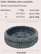 Round Velvet Pet Nest Bed with Removable Cover