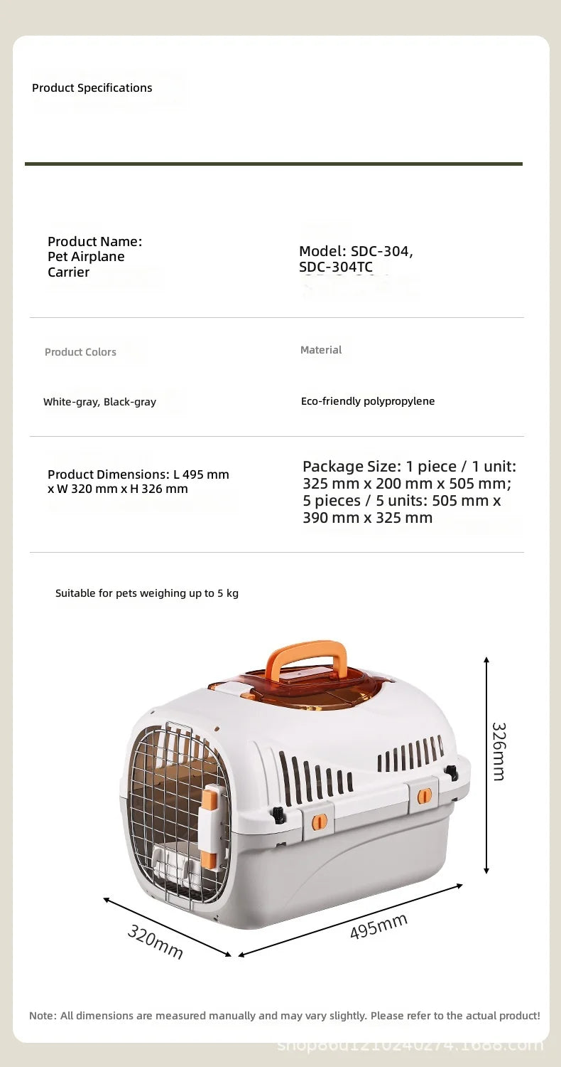 Airline-Approved Pet Carrier with Skylight Window for Cats & Dogs