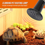 No-Light Ceramic Heat Lamp with Protective Cage — Scald-Safe Reptile Heater