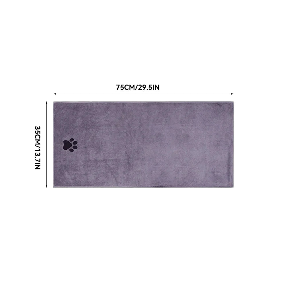 Embroidered Microfiber Pet Bath Towel — Soft, Absorbent, Doubles as Blanket