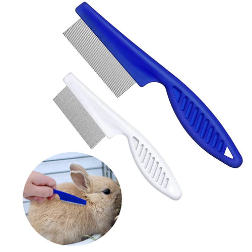 Stainless Steel Flea Comb — Grooming Brush for Rabbits & Small Pets