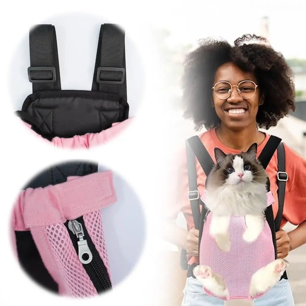 Double-Shoulder Pet Carrier Backpack (Breathable, Adjustable, Dog & Cat)