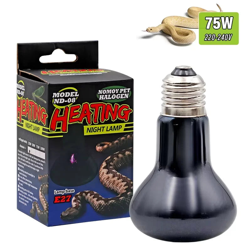 Ceramic Heat Emitter with Protective Cage Guard — All-in-One Reptile Heater