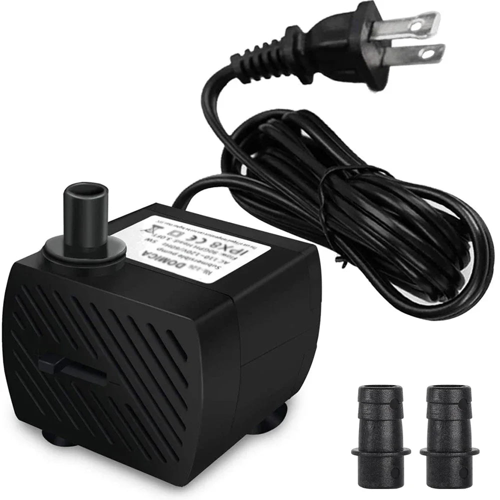 Submersible Aquarium Water Pump (3–25W, 220V & 110V, Multi-Size Fountain)
